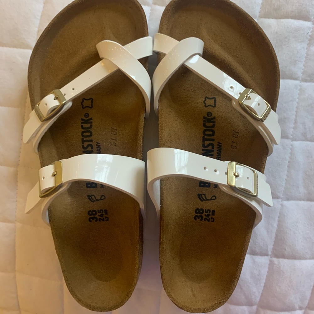 White Strappy Birkenstocks